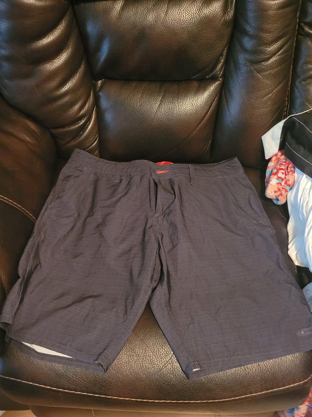 Men's Navy Flat Front Casual Shorts